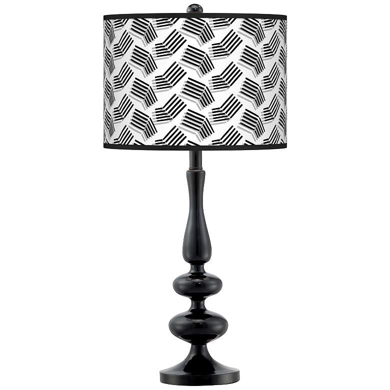 Image 1 Abstract Angles Giclee Paley Black Table Lamp