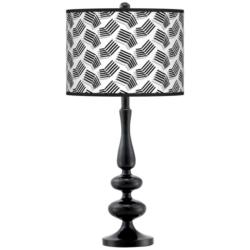 Abstract Angles Giclee Paley Black Table Lamp