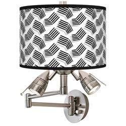 Abstract Angles Giclee Plug-In Swing Arm Wall Lamp
