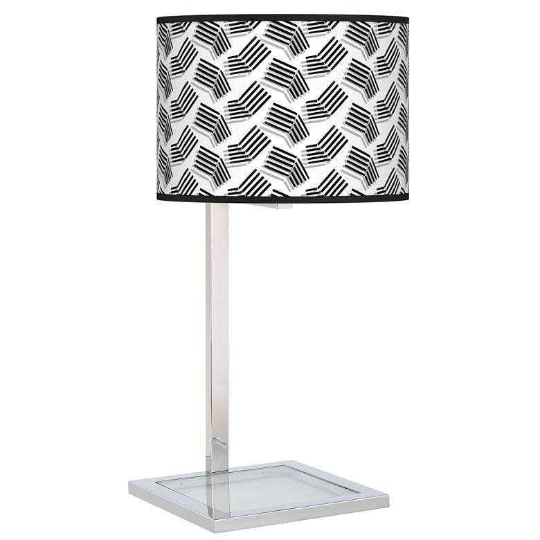 Image 1 Abstract Angles Glass Inset Modern Table Lamp