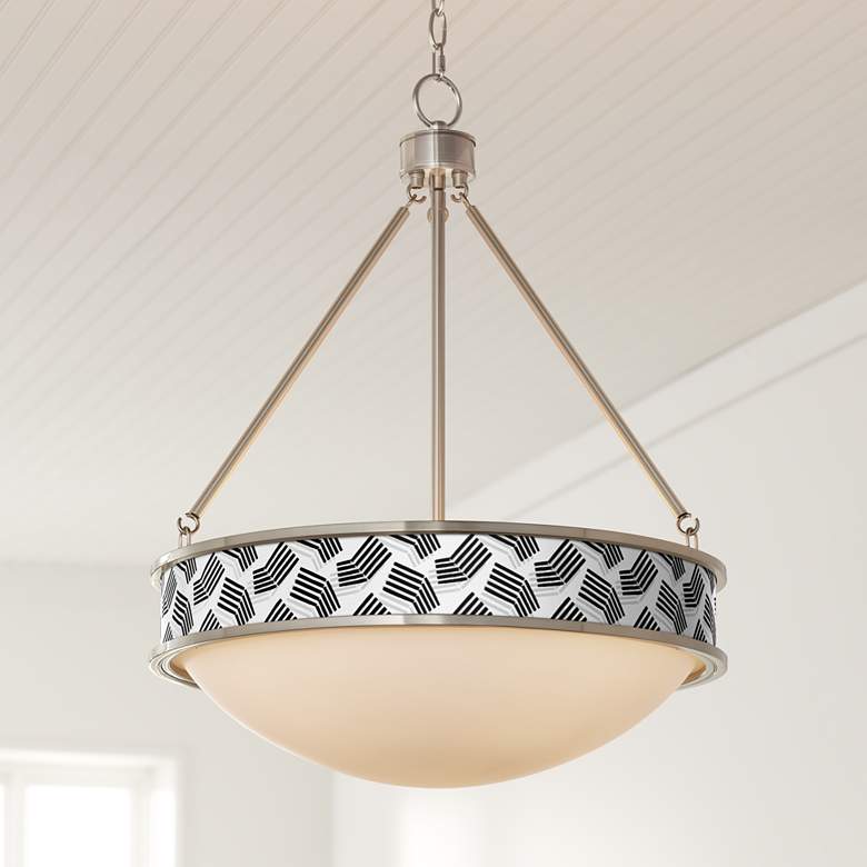 Image 1 Abstract Angles Lamont Brushed Nickel Pendant Light