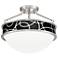 Abstract Banded 16" Wide Brushed Nickel Ceiling Light