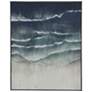 Abstract Beach Waves Framed Gesso Canvas