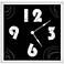 Abstract Black 16" Square Wood Clock