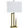 Abstract Brass Bar 32" Antique Brass Table Lamp