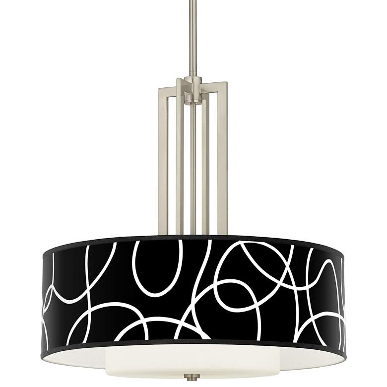 Image 1 Abstract Carey 24" Brushed Nickel 4-Light Chandelier