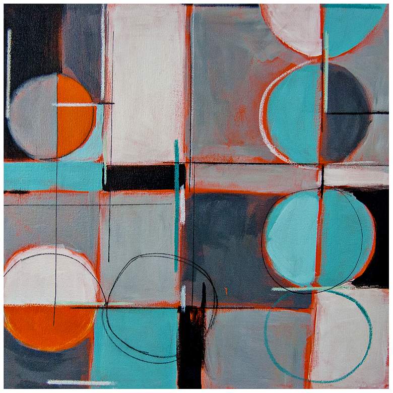 Image 1 Abstract Circles and Lines II Canvas 20 inch Square Wall Art