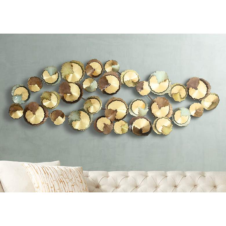 Image 1 Abstract Circles Multi-Color 62 inch Wide Metal Wall Art