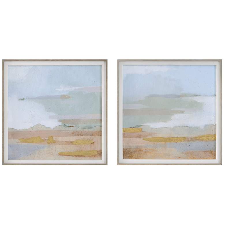 Image 1 Abstract Coastline 19 1/2 inch Square 2-Piece Wall Art Set