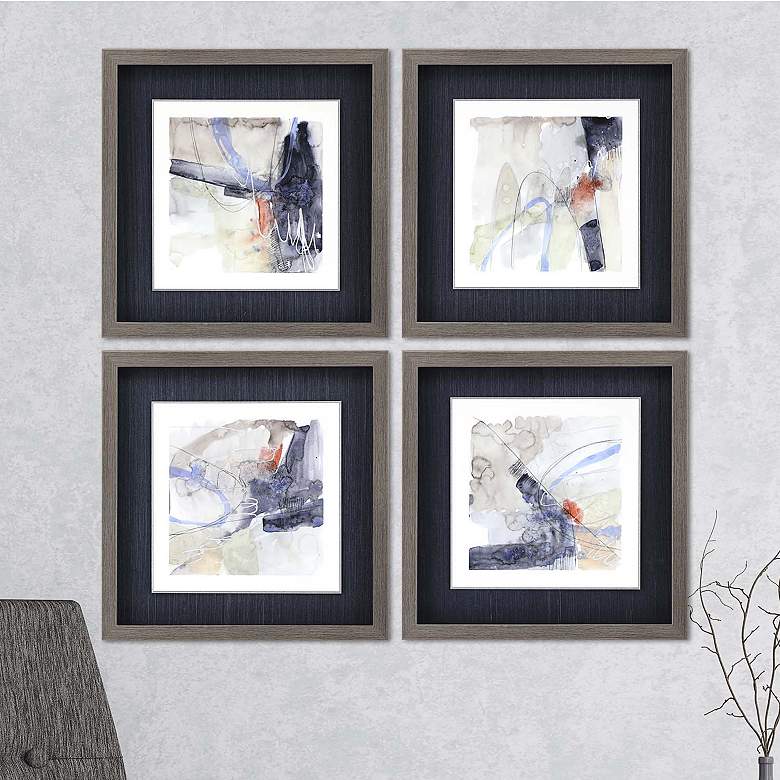 Abstract Coordinates 19&quot;W 4-Piece Framed Wall Art Set 