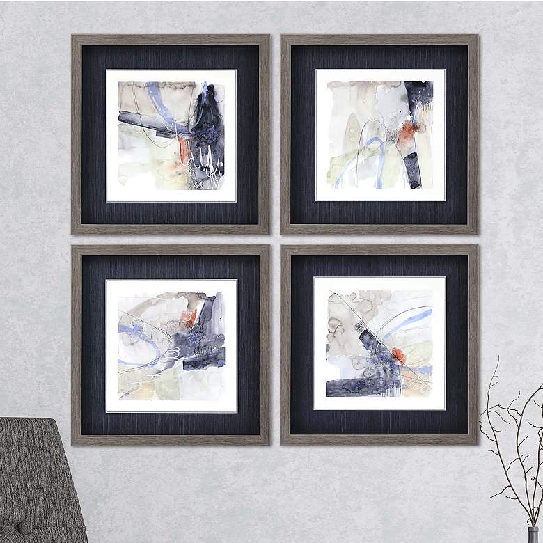 Image 1 Abstract Coordinates 19"W 4-Piece Framed Wall Art Set