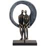 Abstract Couple 12" High Antique Brass Sculpture