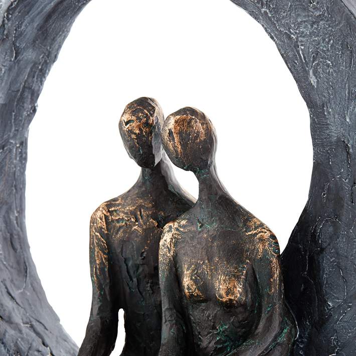Abstract Couple 12 High Antique Brass Sculpture - #82G50