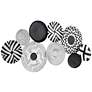 Abstract Discs 45 1/4" Wide Black and White Metal Wall Art