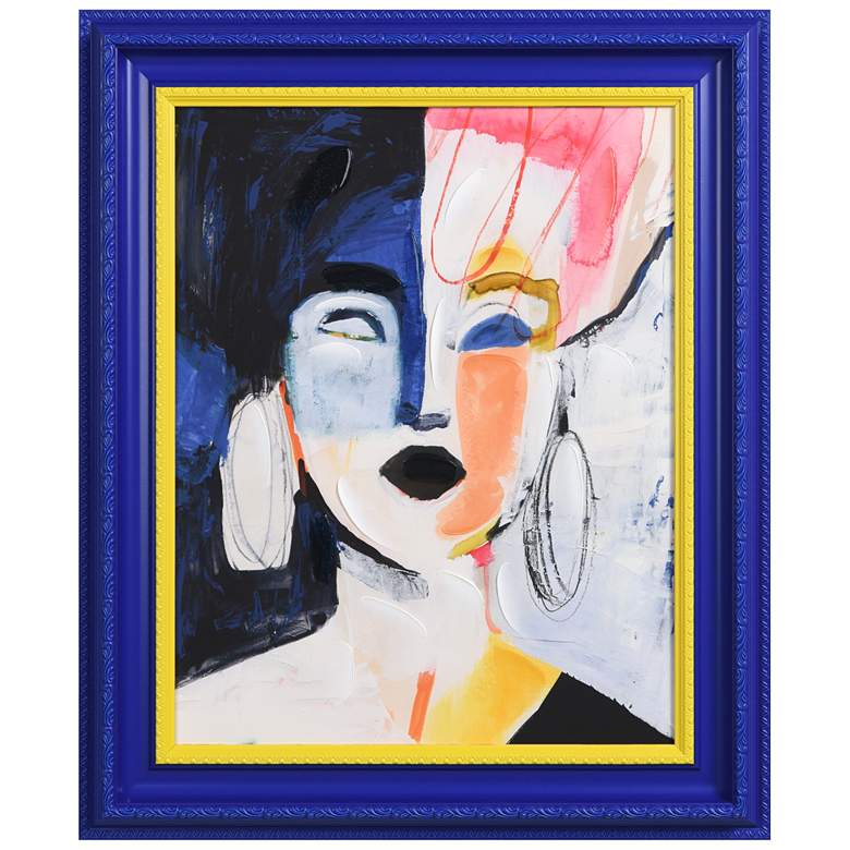 Image 1 Abstract Diva" Hand Embellished Framed Giclee Printed Canvas Wall Art