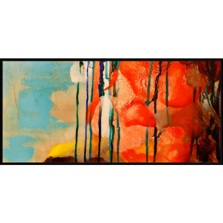 Image 1 Abstract Drips on Wood 45 1/4 inch Wide Giclee Wall Art