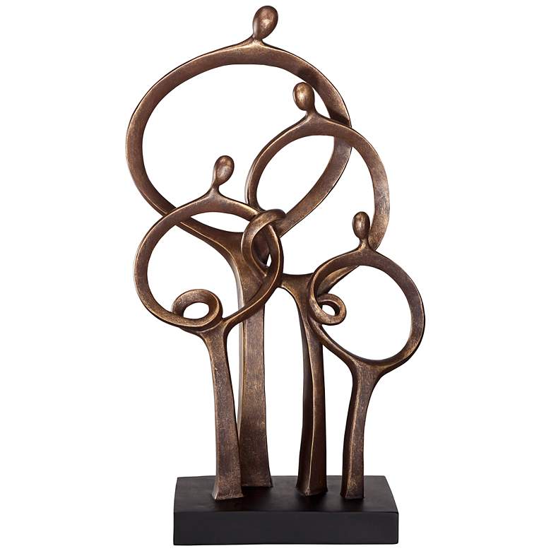 Image 3 Abstract Family 19 1/4 inch High Bronze Sculpture
