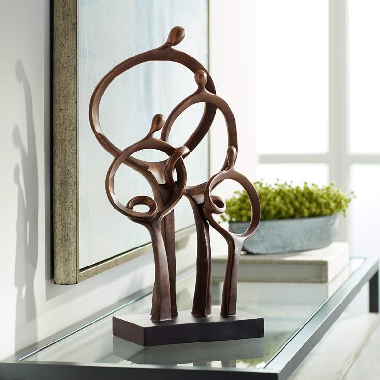 Image 2 Abstract Family 19 1/4" High Bronze Sculpture