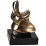 1_Abstract Figural 6 1/4" High Brass and Marble Sculpture