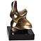 Abstract Figural 6 1/4" High Brass and Marble Sculpture