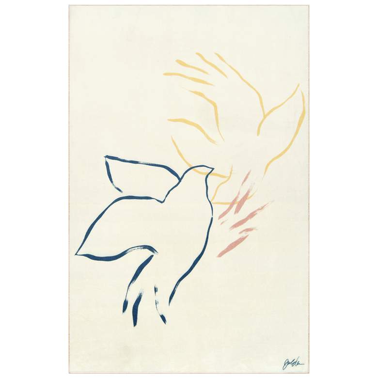 Image 1 Abstract Flock 5'x8'Hand Washable Power-loomed Art Area Rug