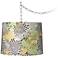 Abstract Flower 14" Wide Brushed Steel Swag Chandelier