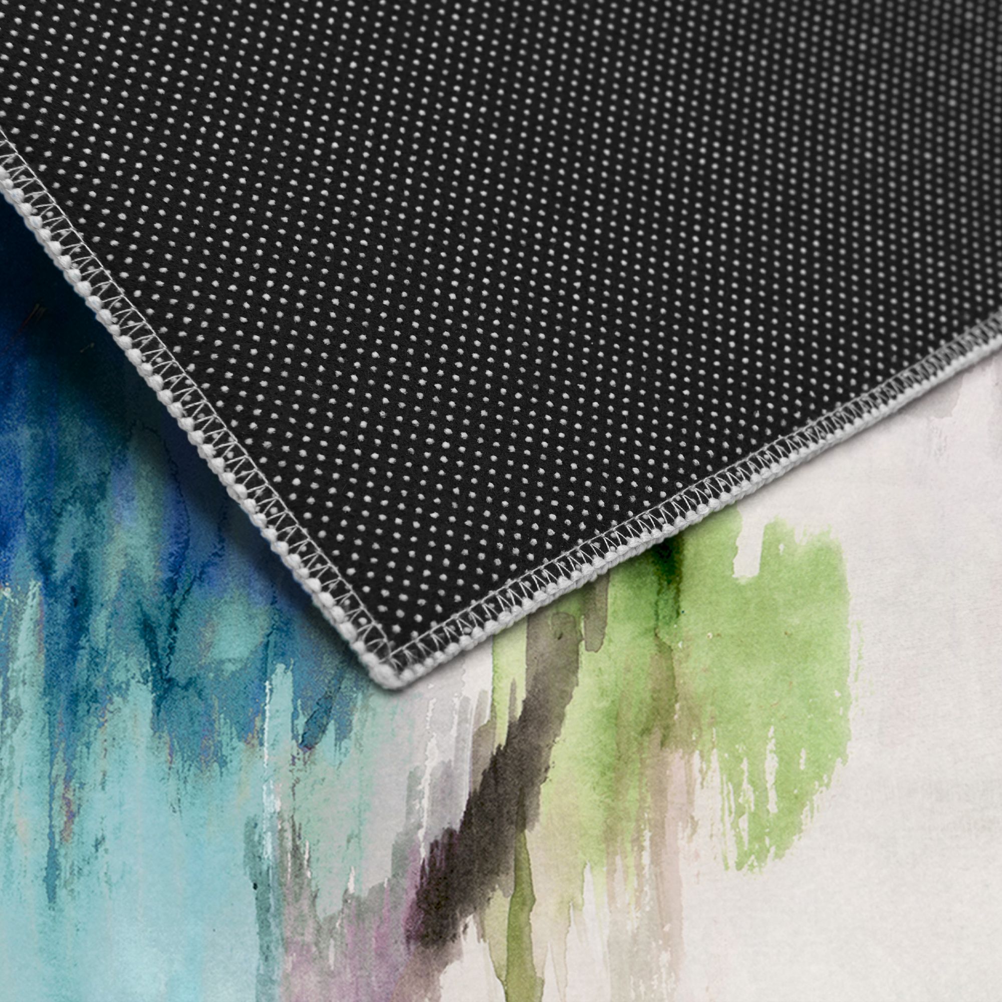 Image 5 Abstract Flower I 5'x8'Hand Washable power-loomed Art Area Rug more views