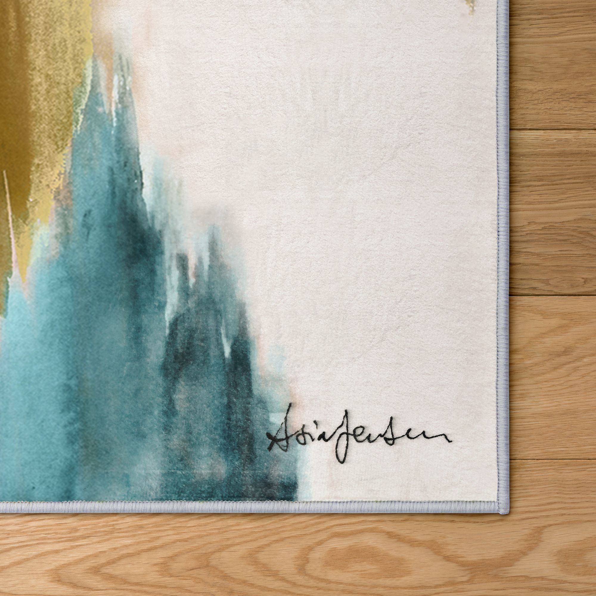 Image 4 Abstract Flower I 8'x10'Hand Washable power-loomed Art Area Rug more views