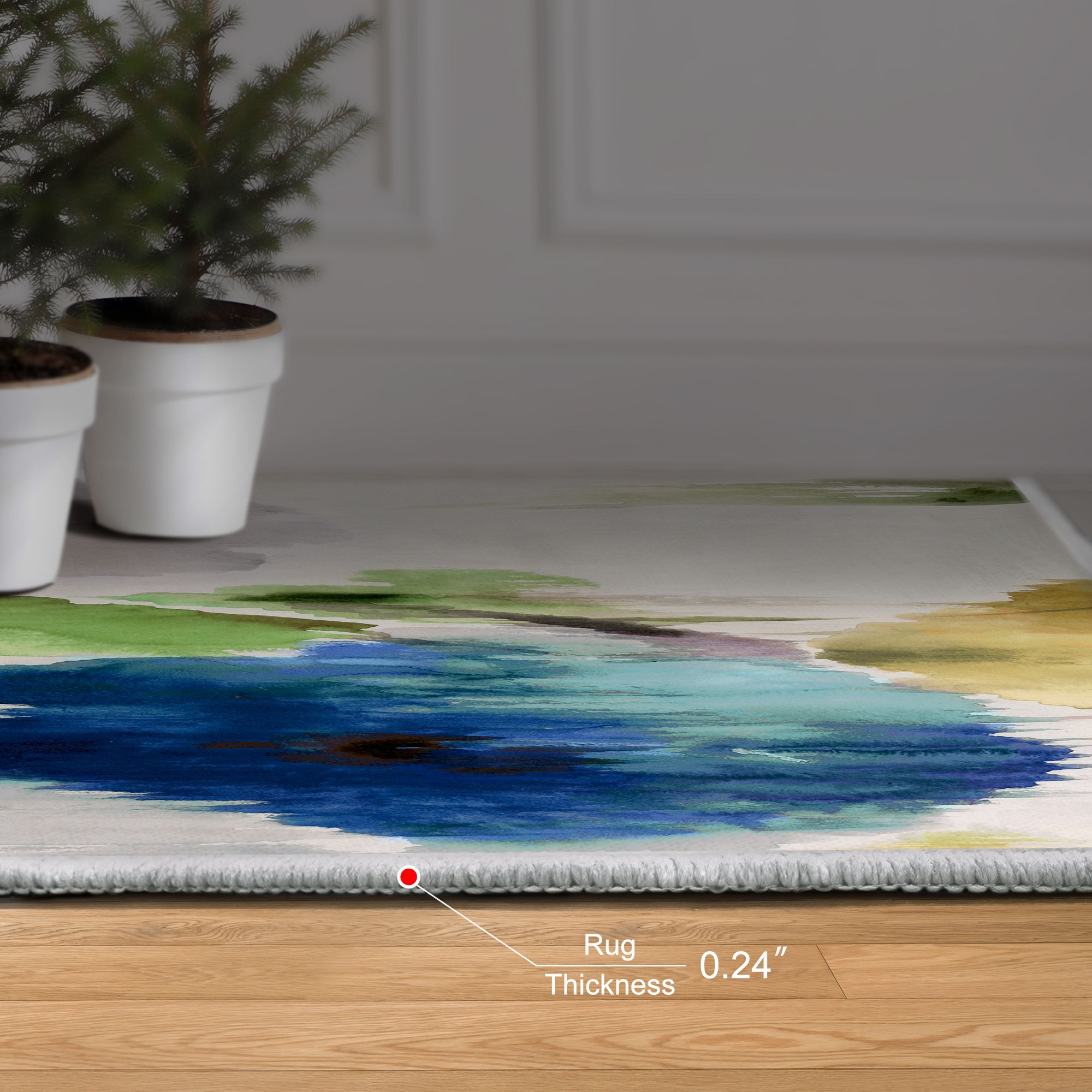 Image 7 Abstract Flower I 8'x10'Hand Washable power-loomed Art Area Rug more views