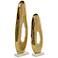 Abstract Gold Metal Sculptures Set of 2
