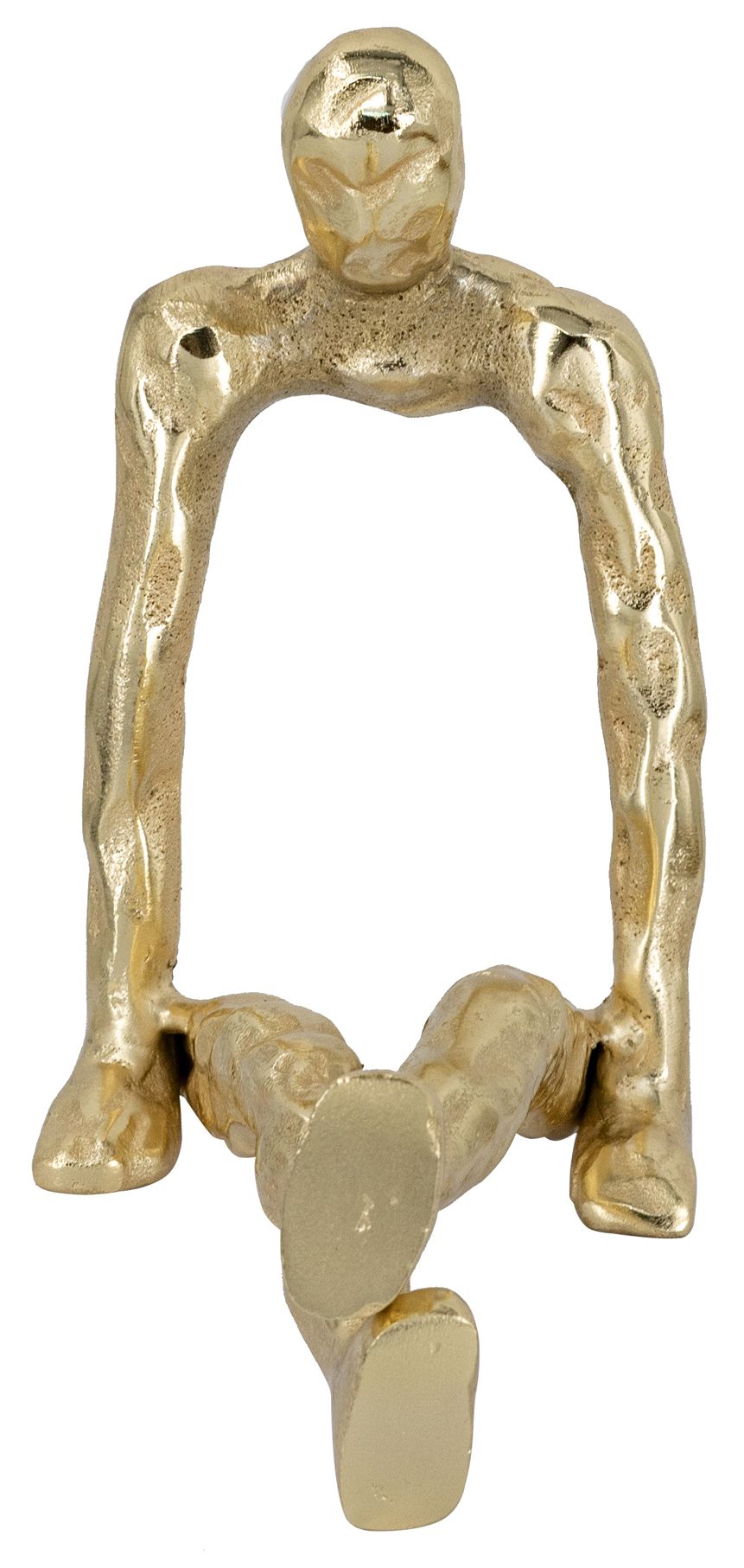 Image 2 Abstract Gold Sitting Human Figurine With Textured Gold Finish - Gold