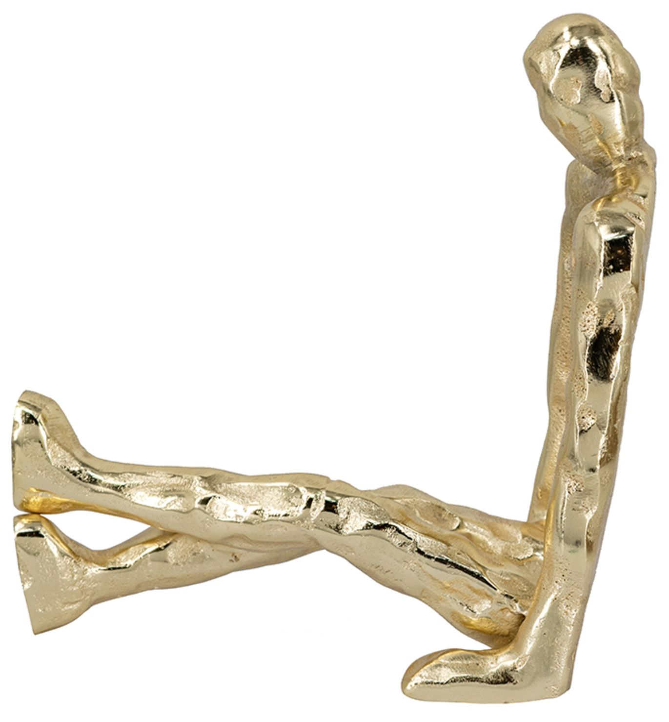 Image 4 Abstract Gold Sitting Human Figurine With Textured Gold Finish - Gold more views