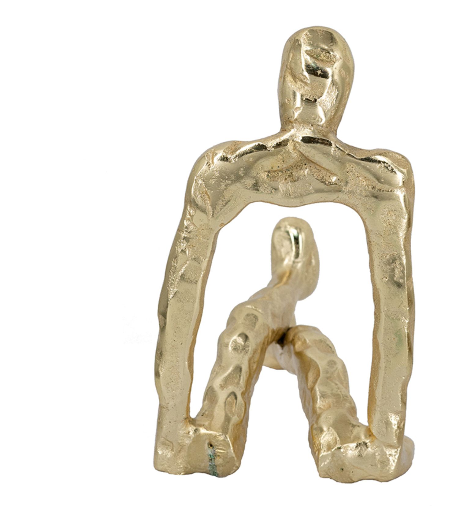 Image 5 Abstract Gold Sitting Human Figurine With Textured Gold Finish - Gold more views