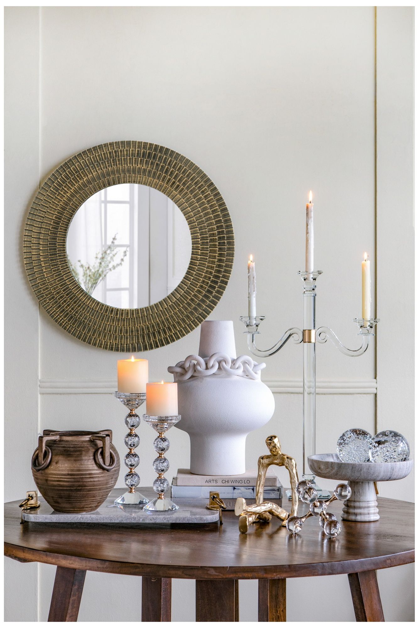 Abstract Gold Sitting Human Figurine With Textured Gold Finish - Gold