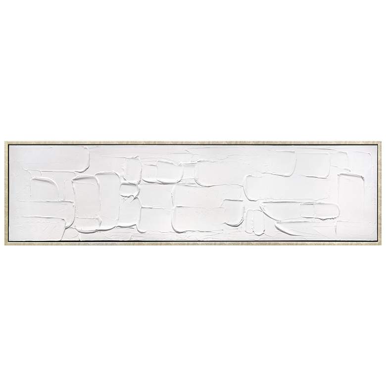 Image 1 Abstract Harmony Heavily Textured Hand Painted White Framed Canvas Wall Art