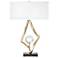 Abstract Lamp w/6" Crystal Sphere-Brass