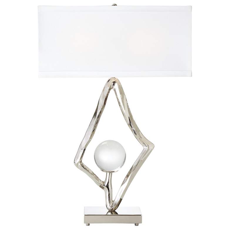 Image 1 Abstract Lamp w/6" Crystal Sphere-Nicke