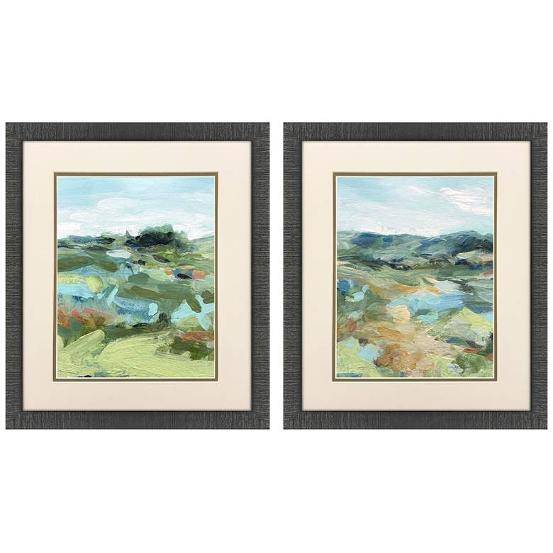 Image 1 Abstract Landscape 18"W x 21"H Framed Art Set of 2