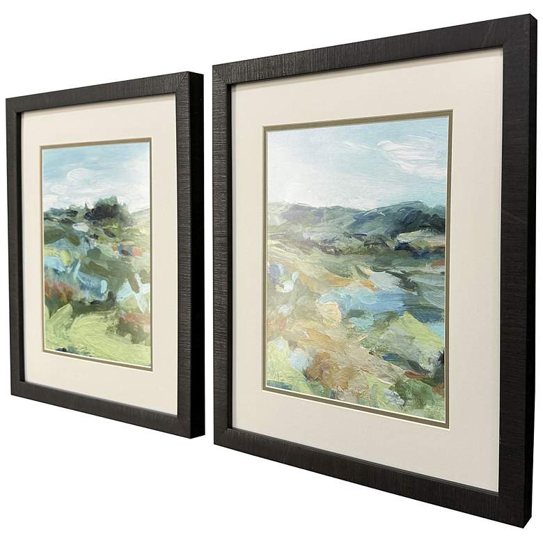 Image 2 Abstract Landscape 18"W x 21"H Framed Art Set of 2 more views