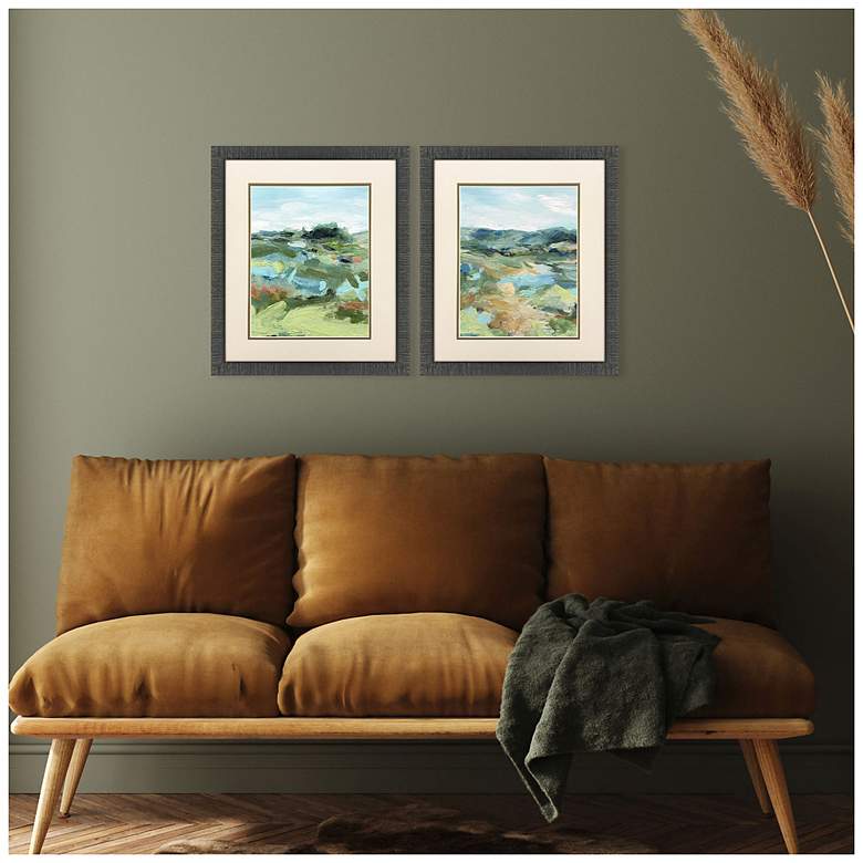 Image 4 Abstract Landscape 18"W x 21"H Framed Art Set of 2 more views