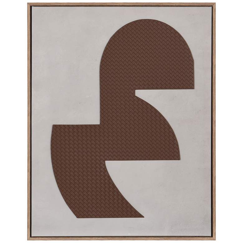 Image 1 Abstract Leather II 22.9"W x 28.87"H Die Cut Leather On Canvas Wa