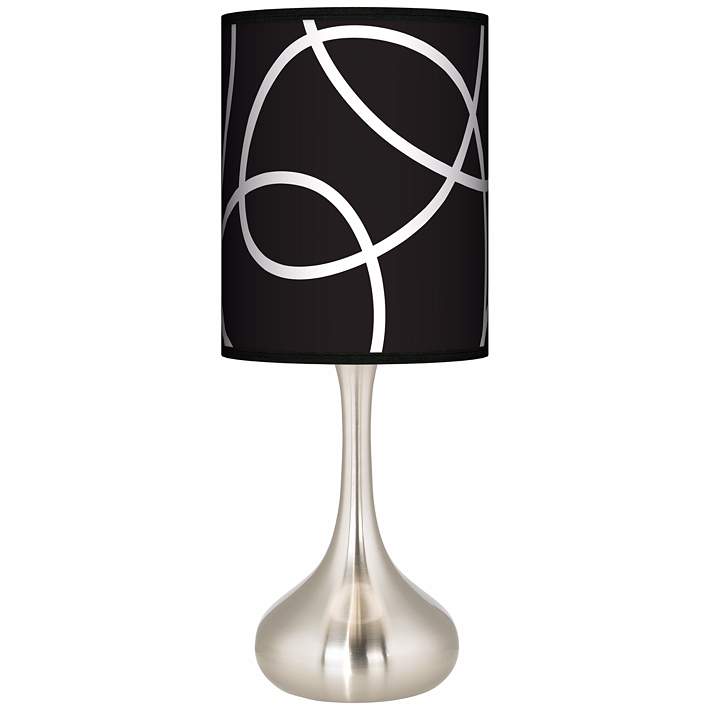 Abstract Line Giclee Modern Droplet Table Lamp - #27R17 | Lamps Plus