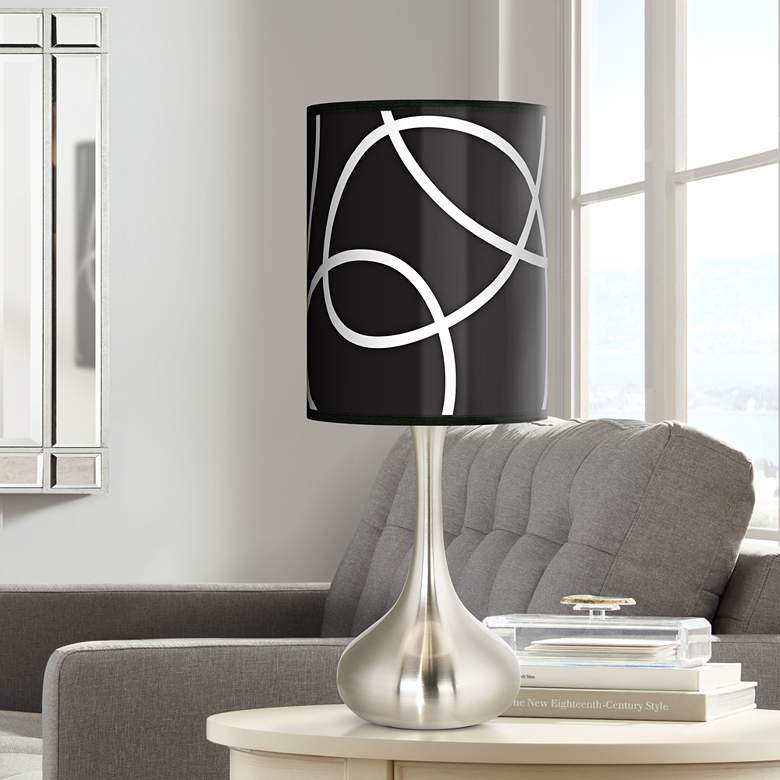 Image 1 Abstract Line Giclee Modern Droplet Table Lamp