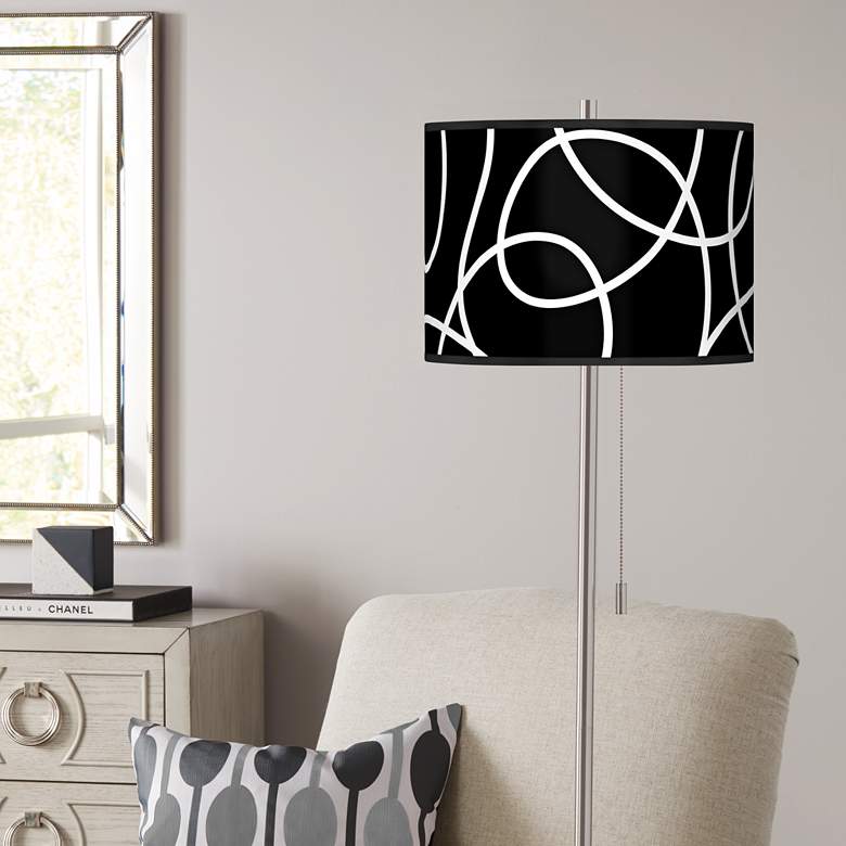 Abstract Loop Giclee Shade Floor Lamp