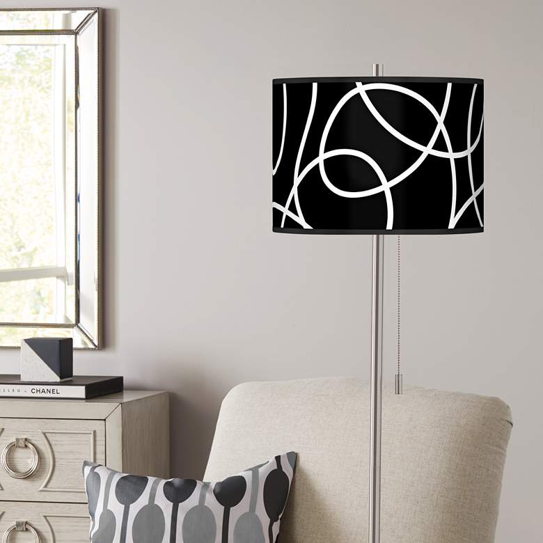 Image 1 Abstract Loop Giclee Shade Floor Lamp