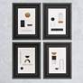 Abstract Luxe 26" High 4-Piece Framed Giclee Wall Art Set in scene