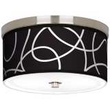 Abstract Nickel 10 1/4&quot; Wide Ceiling Light
