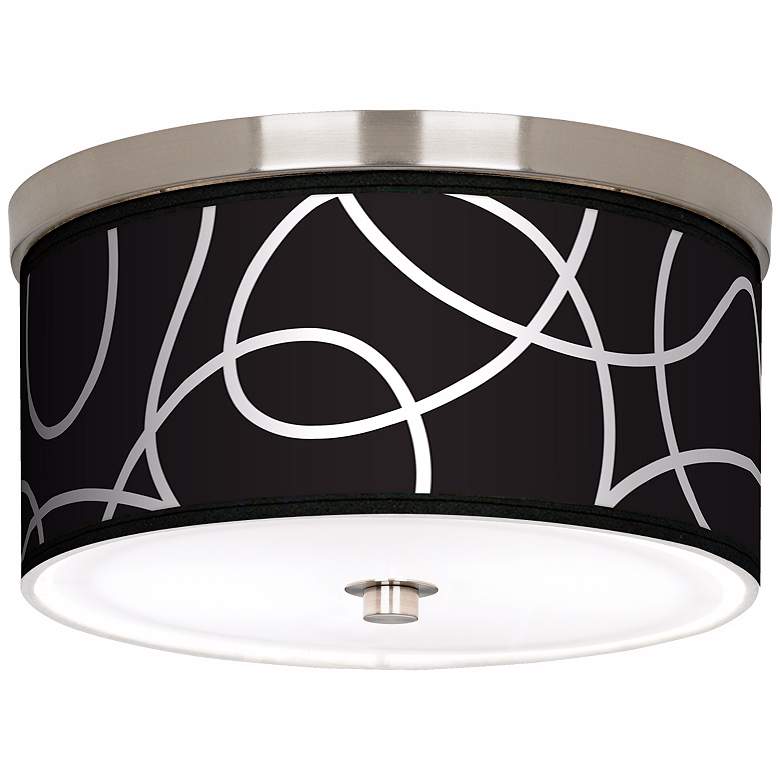 Abstract Nickel 10 1/4 inch Wide Ceiling Light