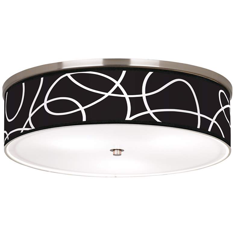 Abstract Nickel 20 1/4&quot; Wide Ceiling Light