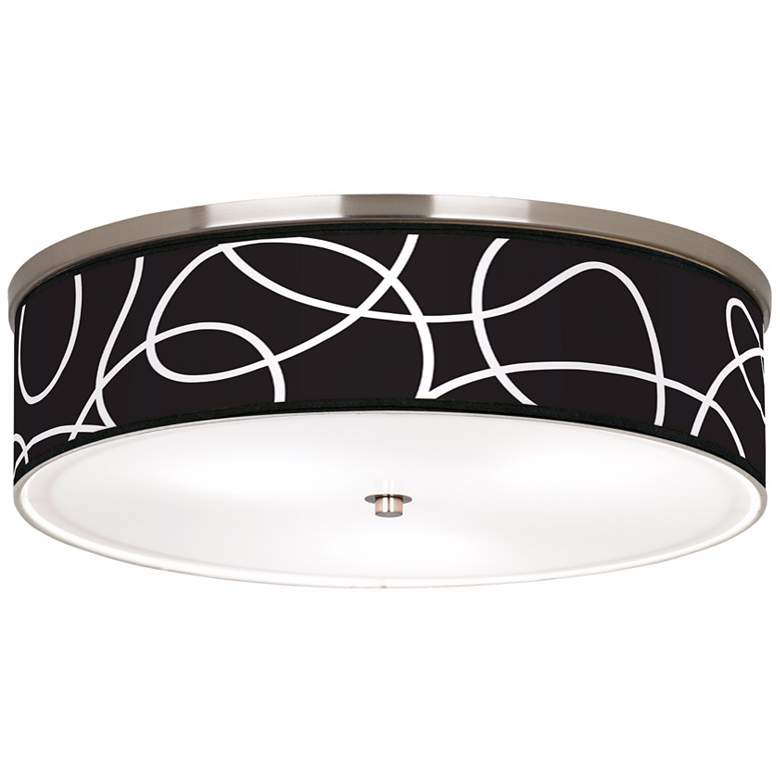 Image 1 Abstract Nickel 20 1/4" Wide Ceiling Light